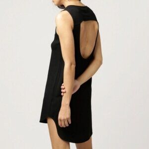 LNA Cardiff Dress Cut out High Low Hem T-Shirt Asymmetrical hem Black Size XS